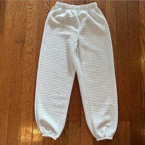 NEW Princess Polly Arabella Waffle Sweatpants White Size 4
